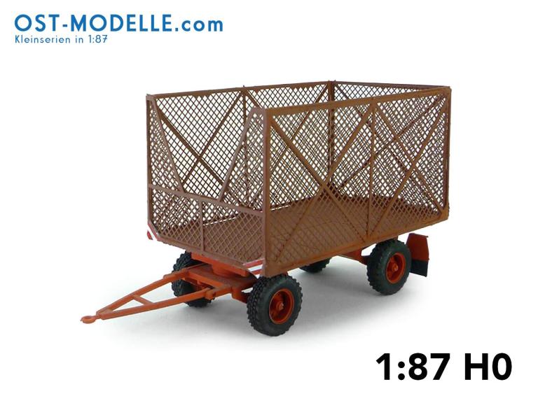 Strohanhänger mit geätzten Aufbau Variante lll Gitterstruktur (X) und Maschendrahtnetz – rotbraun rot